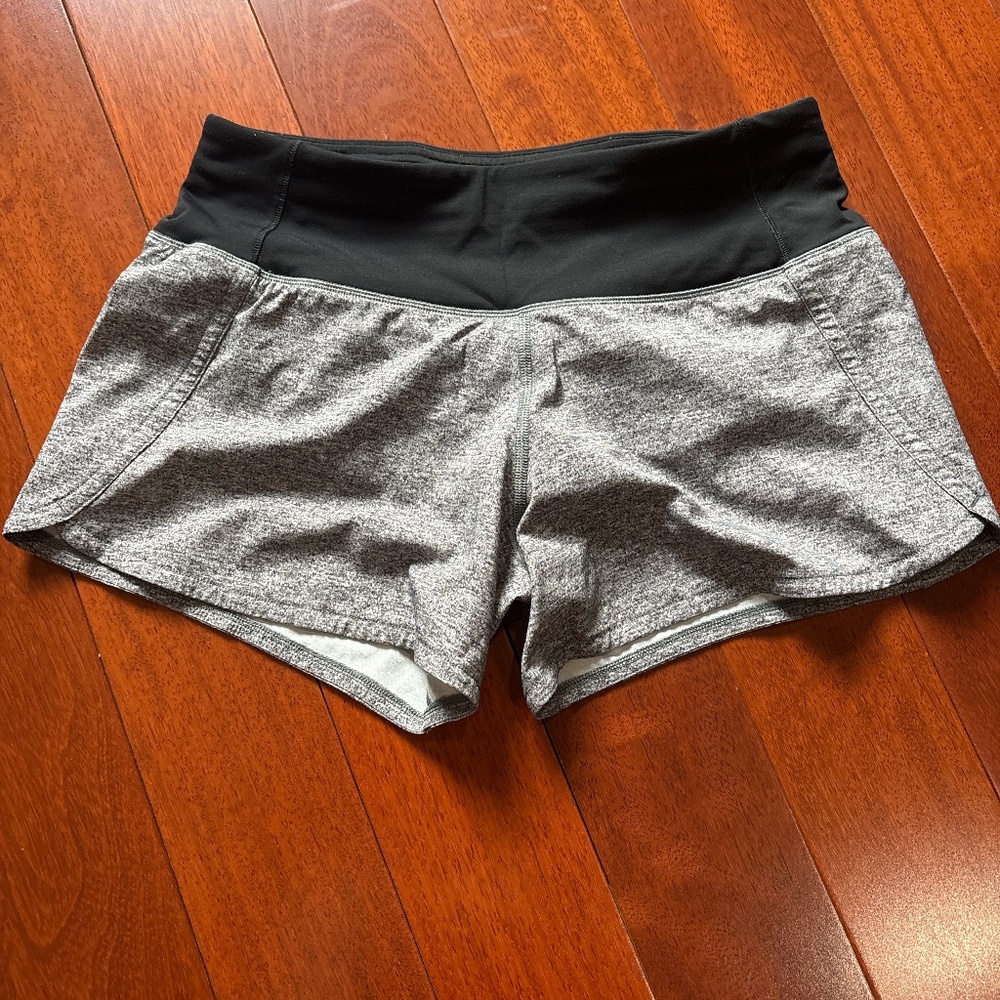 Gray and black Lululemon speed ups